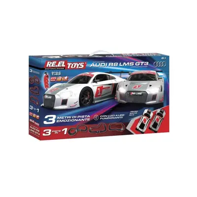 Autodráha RE.EL Toys Autodráha Audi R8 LMS GT3, 1:43, 3 metry, 3 sestavy, LED světla