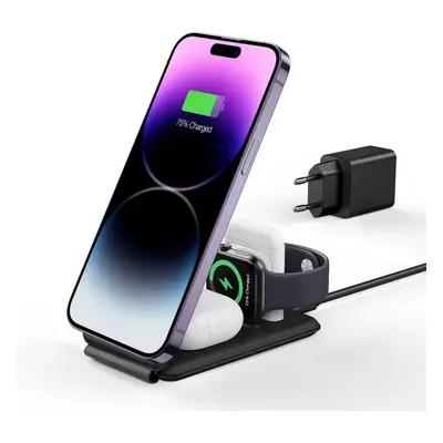 Bezdrátová nabíječka ESR HaloLock 3-in-1 Watch Wireless Charging Set, EU Plug, Black