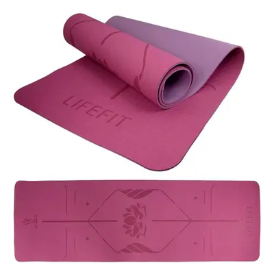 Jogamatka Lifefit YOGA MAT LOTOS DUO, 183x58x0,6cm, bordó