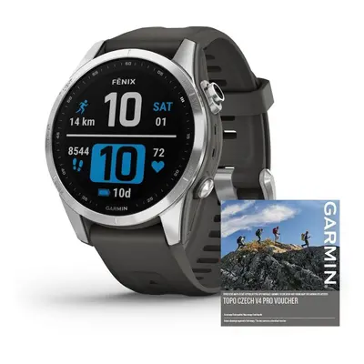 Chytré hodinky Garmin Fenix 7S Silver/Graphite Band