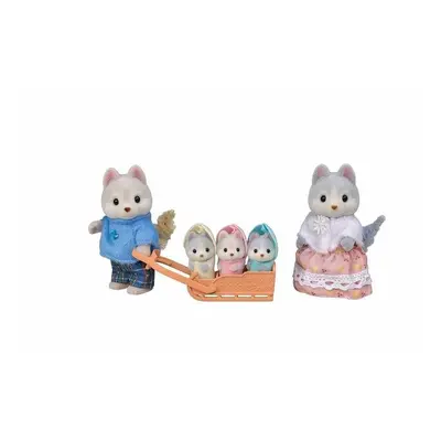 Figurky Sylvanian Families Rodina Husky s trojčaty