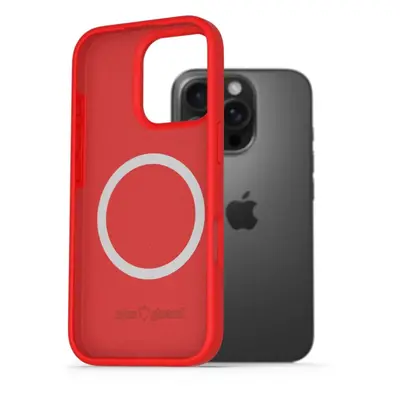 Kryt na mobil AlzaGuard Silicone Case Compatible with Magsafe pro iPhone 16 Pro červený