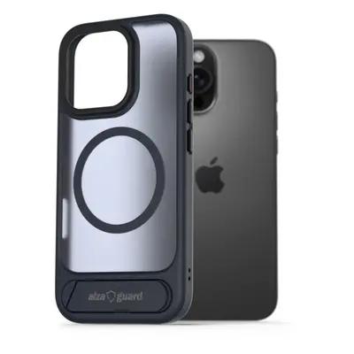 Kryt na mobil AlzaGuard Matte Case with Stand Compatible with MagSafe for iPhone 16 Pro Max tmav