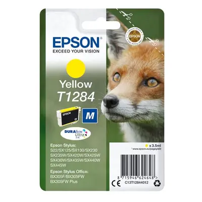 Epson originální ink C13T12844022, T1284, yellow, blistr, 3,5ml, Epson Stylus S22, SX125, 420W, 