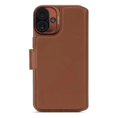 Pouzdro na mobil Decoded Leather Detachable Wallet tan iPhone 16