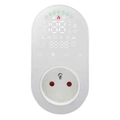 Chytrá zásuvka MOES Smart Plug + Thermostat, Wi-Fi, White