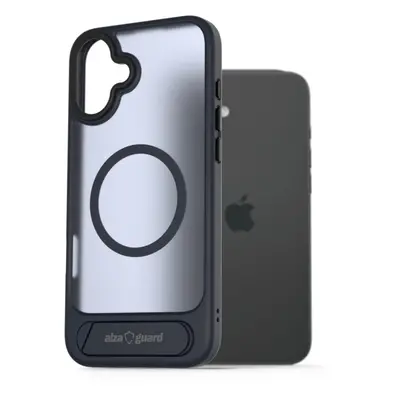 Kryt na mobil AlzaGuard Matte Case with Stand Compatible with MagSafe for iPhone 16 Plus tmavě m