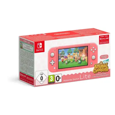 Herní konzole Nintendo Switch Lite - Coral + Animal Crossing + 3M NSO