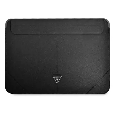 Pouzdro na notebook Guess Saffiano Triangle Metal Logo Computer Sleeve 13/14" Black