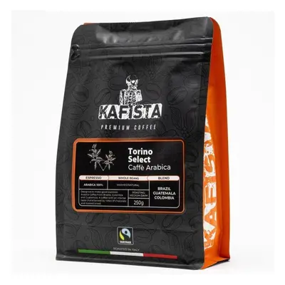 Káva Kafista "Torino Select" -Zrnková káva, 100% Arabica Espresso Káva, Pražená v Itálii 250 g