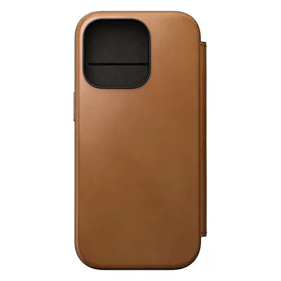 Kryt na mobil Nomad Modern Leather Folio English TanC iPhone 16 Pro