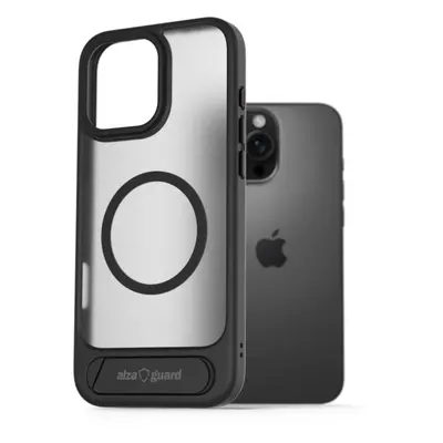 Kryt na mobil AlzaGuard Matte Case with Stand Compatible with MagSafe for iPhone 16 Pro černý