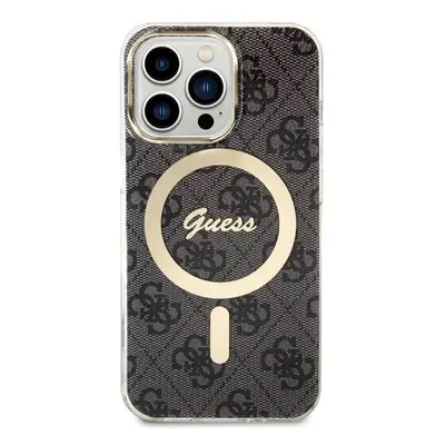 Kryt na mobil Guess IML 4G Printed Crossbody Zadní Kryt pro iPhone 15 Brown