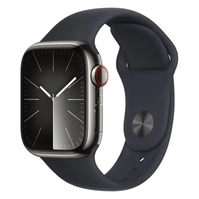 Chytré hodinky Apple Watch Series 9 41mm Cellular Grafitově šedý nerez s temně inkoustovým řemín