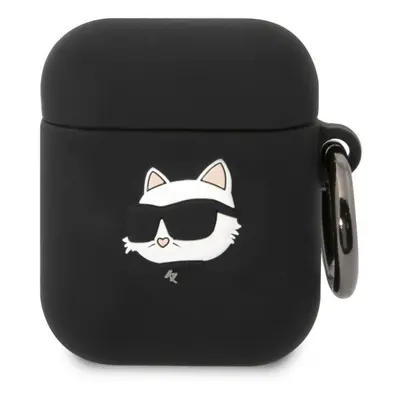 Pouzdro na sluchátka Karl Lagerfeld 3D Logo NFT Choupette Head Silikonové Pouzdro pro Airpods 1/