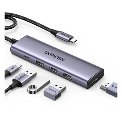 Replikátor portů UGREEN 5-in-1 USB-C to HDMI/3*USB 3.0/PD100W