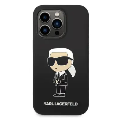 Kryt na mobil Karl Lagerfeld Liquid Silicone Ikonik NFT Zadní Kryt pro iPhone 15 Pro Max Black