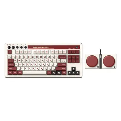 Herní klávesnice 8BitDo Retro Mechanical Keyboard (Fami Edition) + Dual Super Buttons - UK