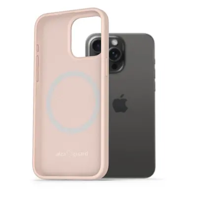 Kryt na mobil AlzaGuard Silicone Case Compatible with Magsafe pro iPhone 15 Pro Max růžový