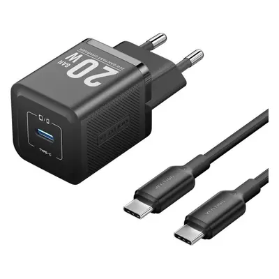 Nabíječka do sítě Vention 1-Port USB-C GaN Charger (20W) with USB-C to USB-C Cable (1M) EU-Plug 