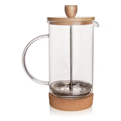 French press ORION Konvice sklo/nerez/bambus kafetier CORK 1 l