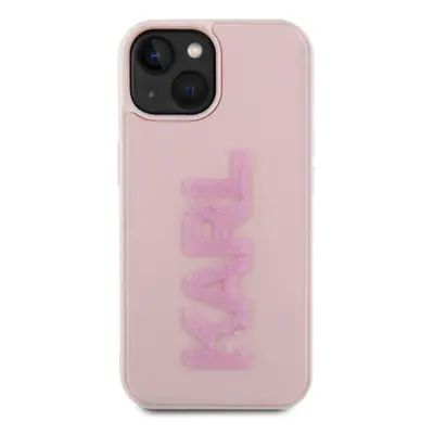 Kryt na mobil Karl Lagerfeld 3D Rubber Glitter Logo Karl Zadní Kryt pro iPhone 15 Pink