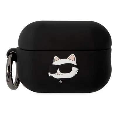 Pouzdro na sluchátka Karl Lagerfeld 3D Logo NFT Choupette Head Silikonové Pouzdro pro Airpods Pr