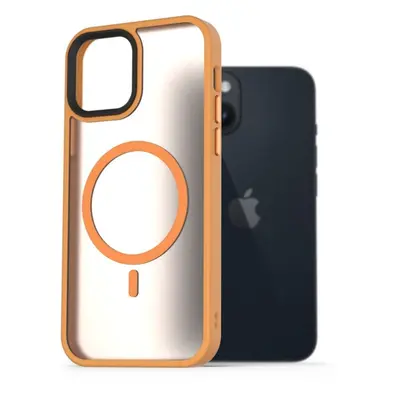 Kryt na mobil AlzaGuard Matte Case Compatible with MagSafe pro iPhone 14 žlutý