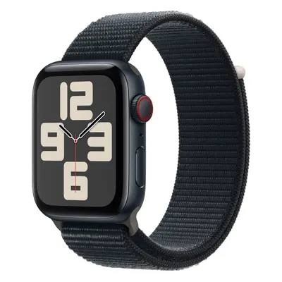 Chytré hodinky Apple Watch SE Cellular 44mm Temně inkoustový hliník s temně inkoustovým provléka