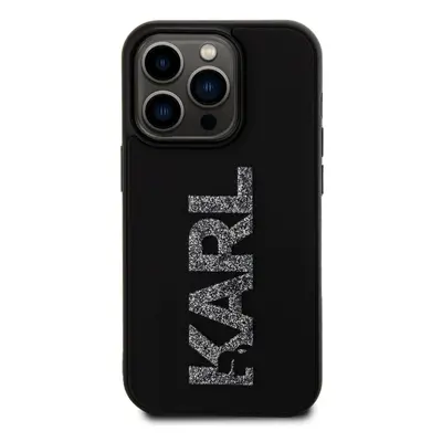 Kryt na mobil Karl Lagerfeld 3D Rubber Glitter Logo Karl Zadní Kryt pro iPhone 15 Pro Max Black