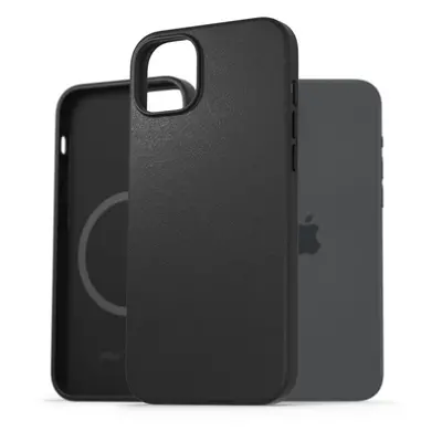 Kryt na mobil AlzaGuard Genuine Leather Case with Magsafe pro iPhone 15 Plus černý