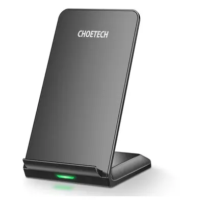 Bezdrátová nabíječka ChoeTech 15W 2 Coils Super Fast Wireless Charging Stand Black