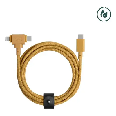 Datový kabel Native Union Belt Universal Cable (USB-C – Lighting/USB-C) 1.5m Kraft