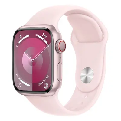 Chytré hodinky Apple Watch Series 9 41mm Cellular Růžový hliník se světle růžovým sportovním řem