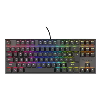 Genesis herní mechanická klávesnice THOR 303/TKL/RGB/Outemu Peach Silent/Drátová USB/US layout/Č