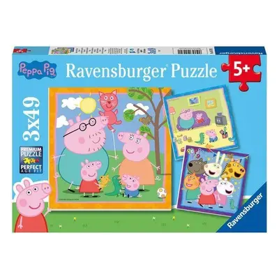 Puzzle Ravensburger puzzle 055791 Prasátko Peppa 3x49 dílků