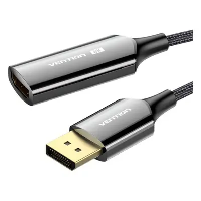 Redukce Vention Cotton Braided DP Male to HDMI Female 8K Converter 0.25M Black Zinc Alloy Type