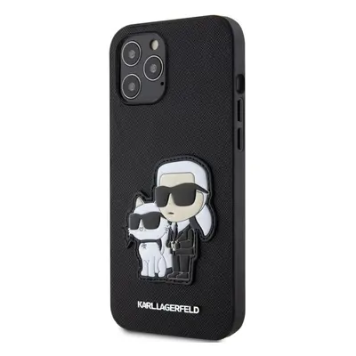 Kryt na mobil Karl Lagerfeld PU Saffiano Karl and Choupette NFT Zadní Kryt pro iPhone 12 Pro Max