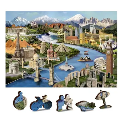 Puzzle Wooden city Dřevěné puzzle Světové památky 2v1, 75 dílků eko