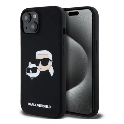 Kryt na mobil Karl Lagerfeld Liquid Silicone Double Heads MagSafe Zadní Kryt pro iPhone 15 Pro M