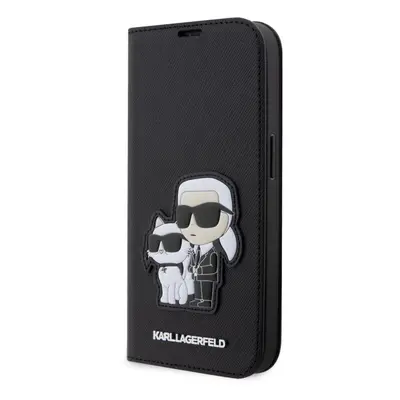 Pouzdro na mobil Karl Lagerfeld PU Saffiano Karl and Choupette NFT Book Pouzdro pro iPhone 13 Pr