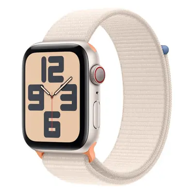 Chytré hodinky Apple Watch SE Cellular 44mm Hvězdně bílý hliník s hvězdně bílým provlékacím spor