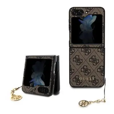 Guess 4G Charms Zadní Kryt pro Samsung Galaxy Z Flip 5 Brown