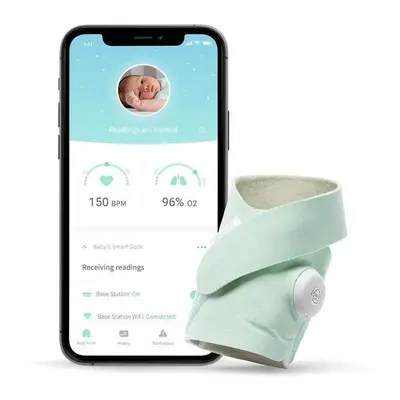 Chytrá ponožka Owlet Smart Sock 3 - Chytrá ponožka 0-18 měsíců (Světle zelená)