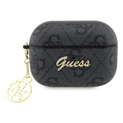 Pouzdro na sluchátka Guess 4G Script Charms PC/PU Pouzdro pro Airpods Pro 2 Black