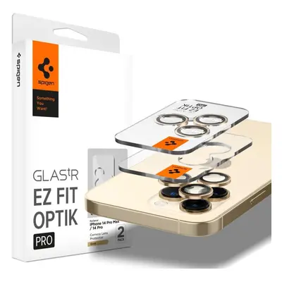 Ochranné sklo na objektiv Spigen Glass EZ Fit Optik Pro 2 Pack Gold iPhone 14 Pro/iPhone 14 Pro 