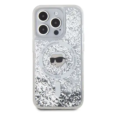 Kryt na mobil Karl Lagerfeld Liquid Glitter Karl Head MagSafe Zadní Kryt pro iPhone 15 Pro Max T