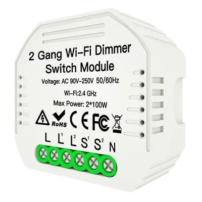 Spínač MOES Hidden wifi smart Dimmer switch 2gang