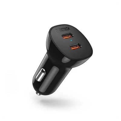 Nabíječka do auta ChoeTech Dual USB-C Ports PD 2x 20W (total 40W) Car Charger Black