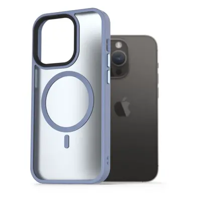 Kryt na mobil AlzaGuard Matte Case Compatible with MagSafe pro iPhone 14 Pro světle modrý